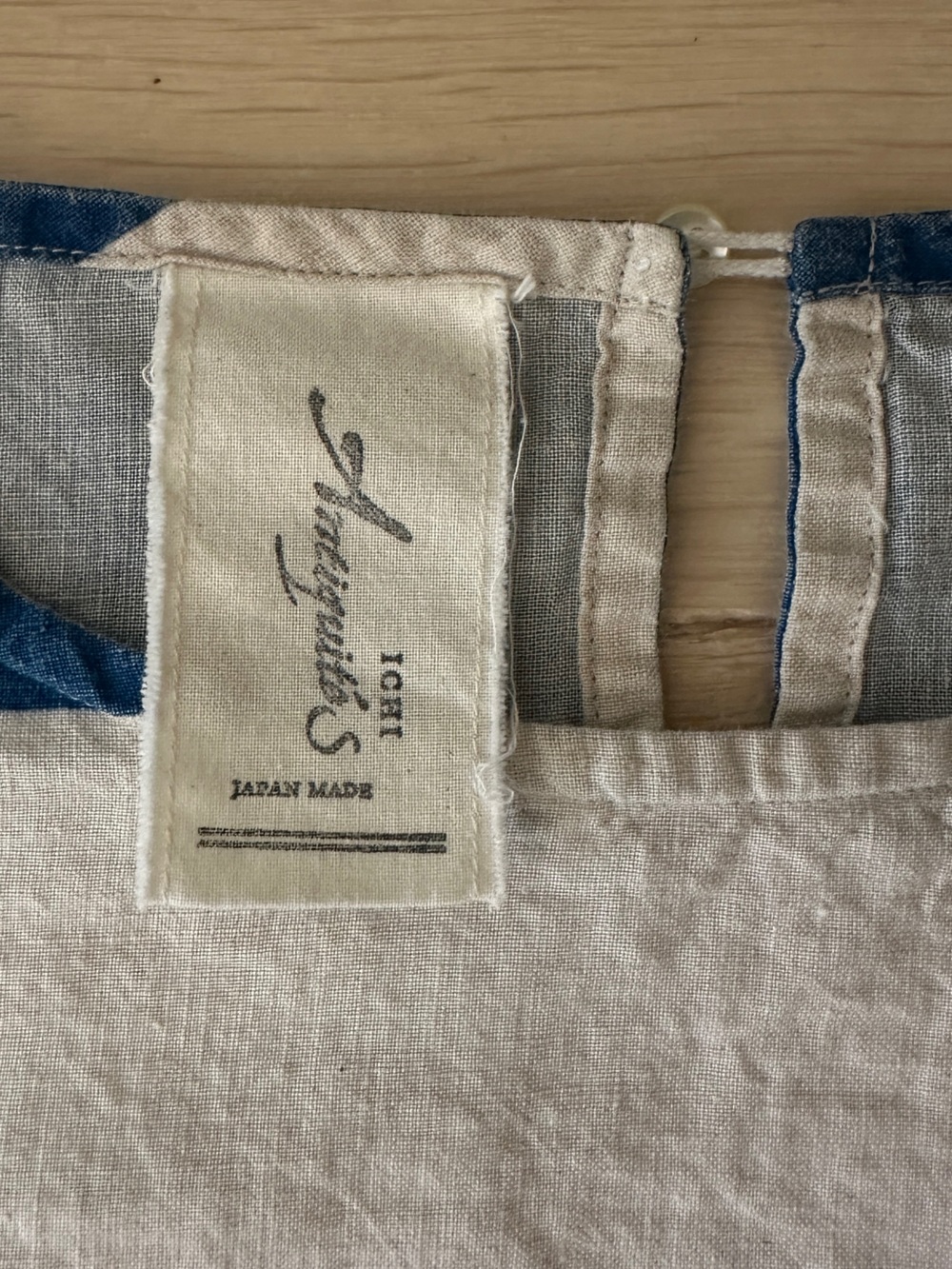 Ichi Antiquites Blue and White Striped Linen Blouse - Picture 3 of 3